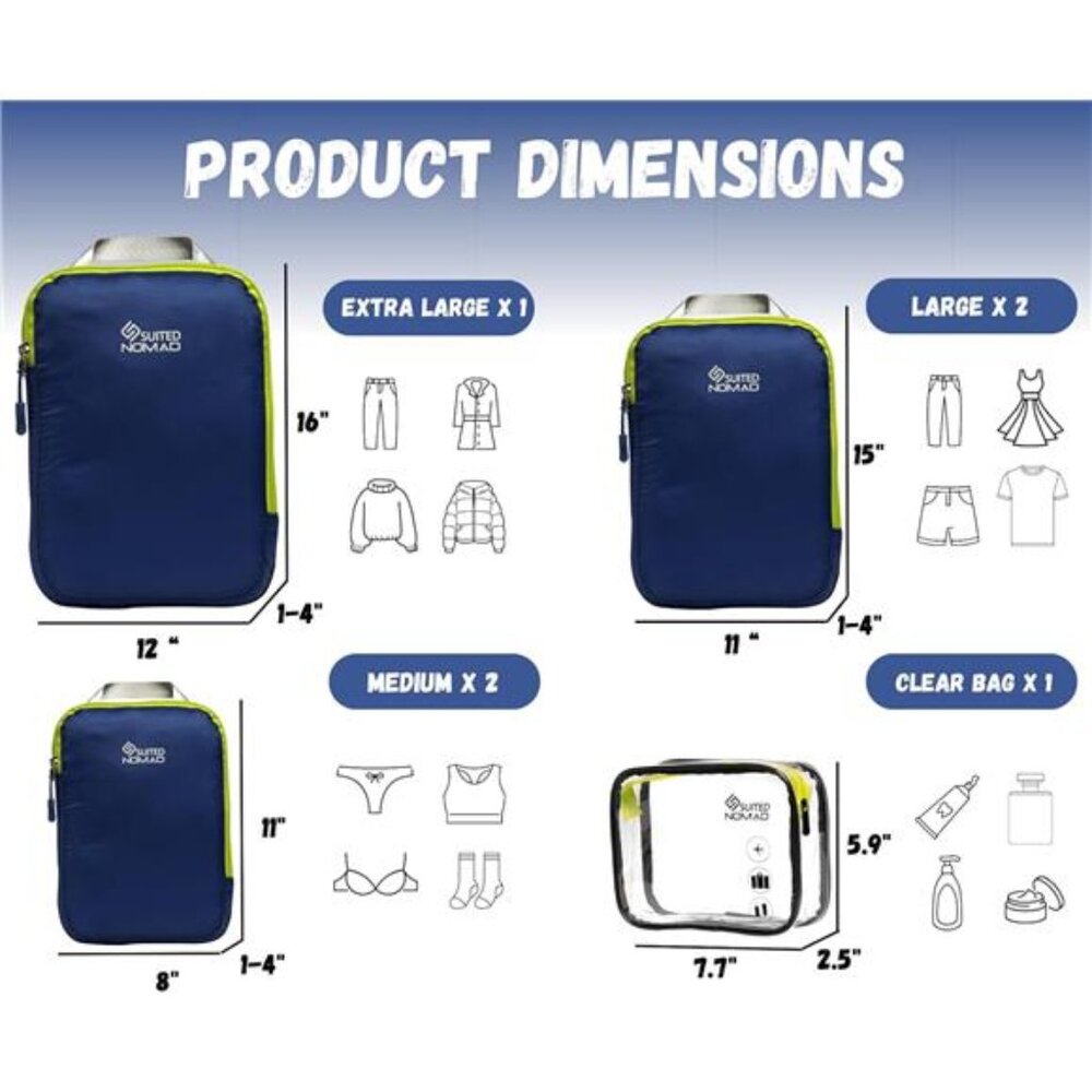 Ultralight Compression Packing Cubes Set, Suitcas… - image 3
